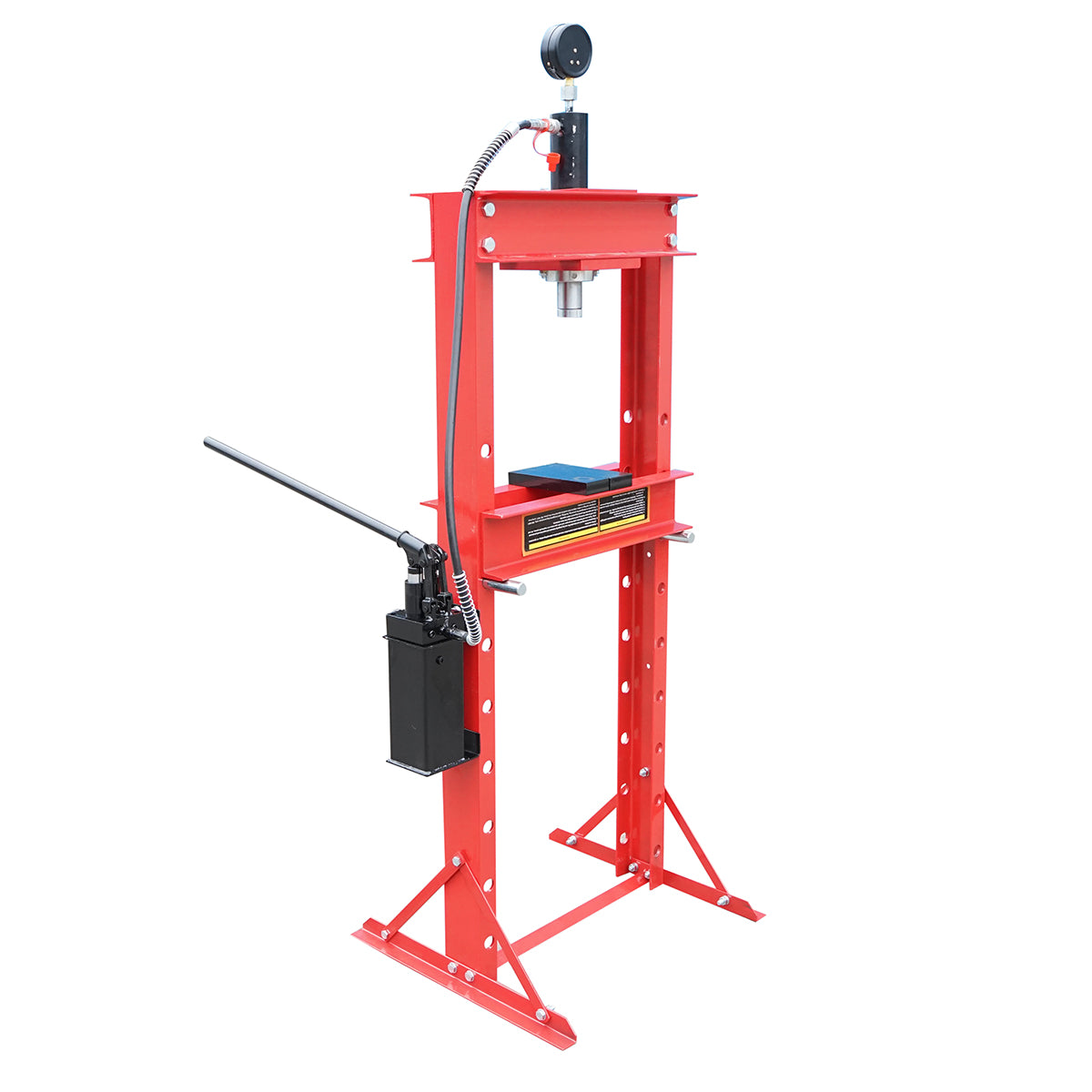 Pressa idraulica 20T, apertura regolabile 0-820mm, corsa pistone 0-150mm - immagine 2