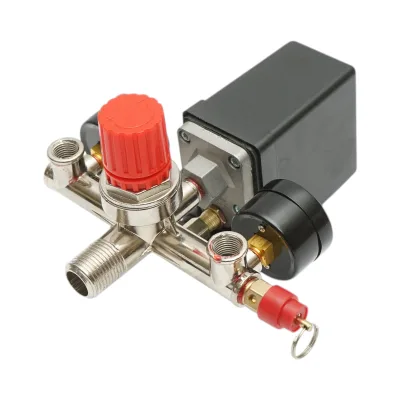 Pressostato per compressore d’aria 220V, con regolatore e 2 manometri fino a 12 bar. - immagine 5