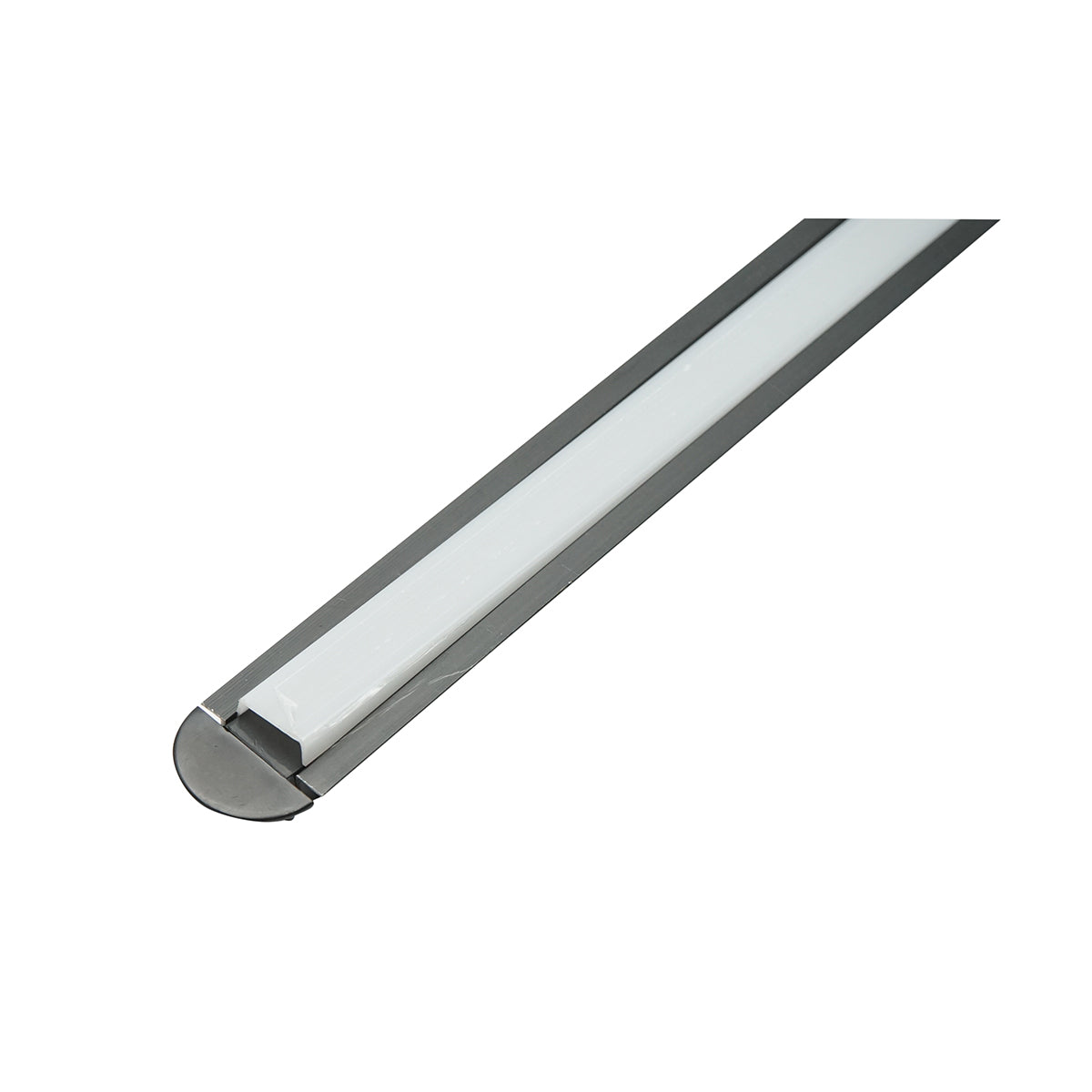 Profilo in alluminio per strisce LED 21,7x6,7x2000mm, incorporato con diffusore opaco, striscia massima 12mm