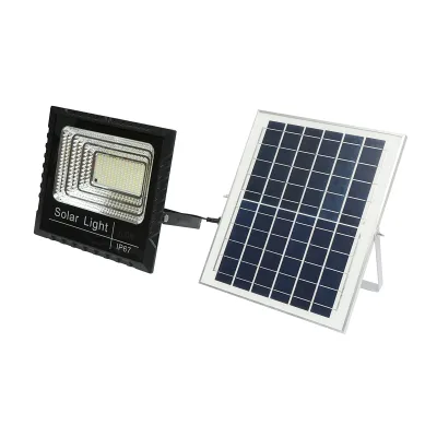Proiettore led 100W con pannello solare 15W, batteria 1800mAh e telecomando IP67 - immagine 5