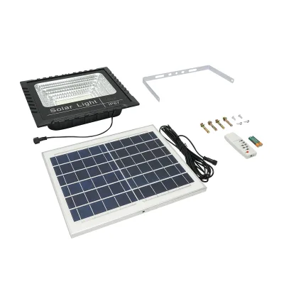 Proiettore led 100W con pannello solare 15W, batteria 1800mAh e telecomando IP67 - immagine 2