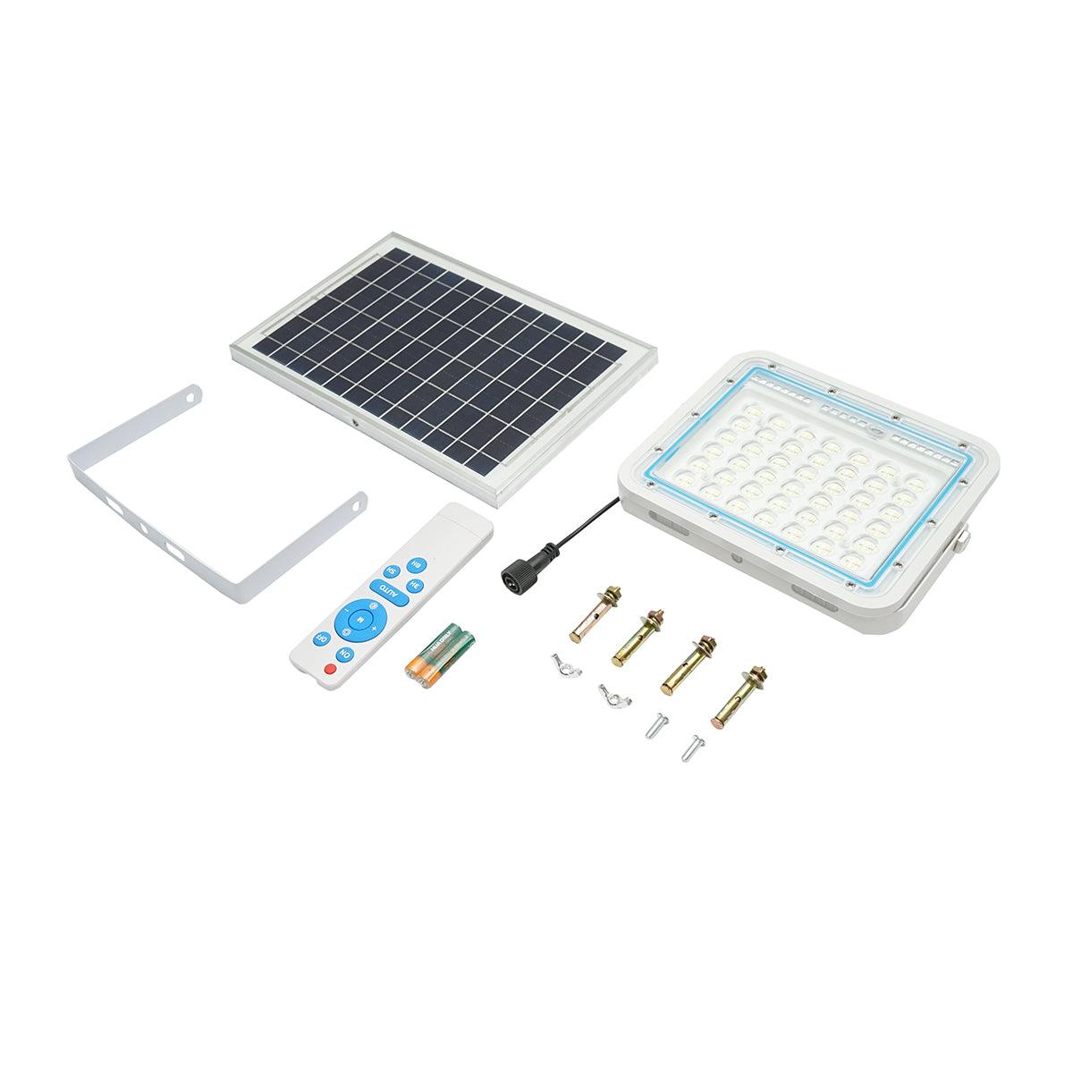 Proiettore led 100W con pannello solare 8W, batteria 5000mAh e telecomando IP66 - immagine 2