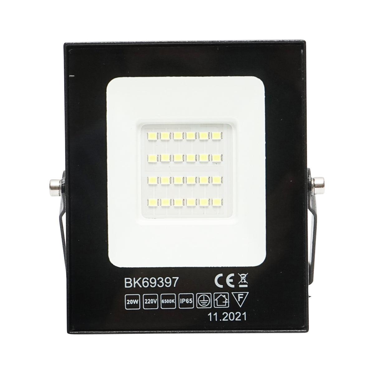 Proiettore LED 20W, 220V, 6500K, IP65, 108x89x13mm - immagine 2