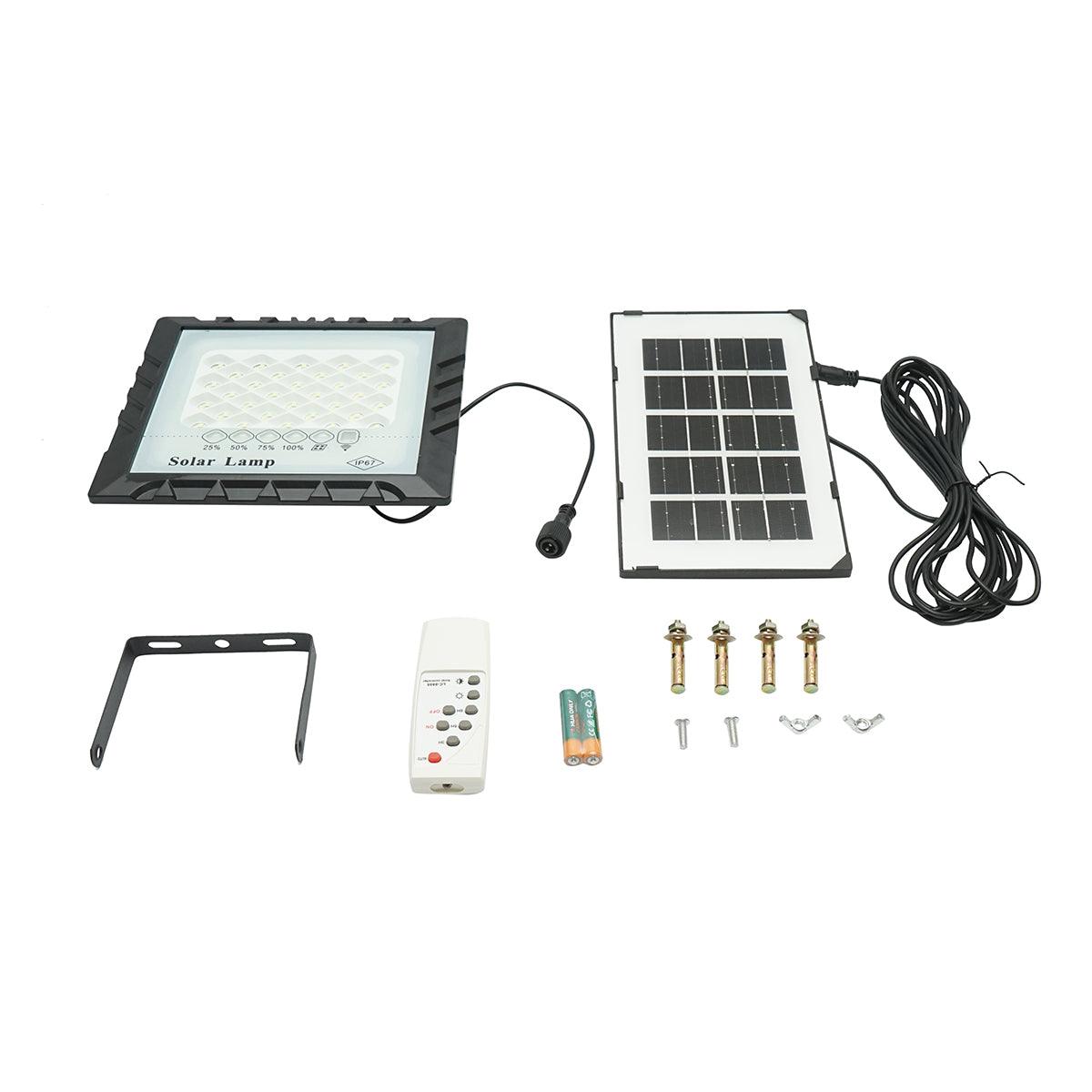 Proiettore led 25W con pannello solare 3W, batteria 4000mAh e telecomando IP67 - immagine 2
