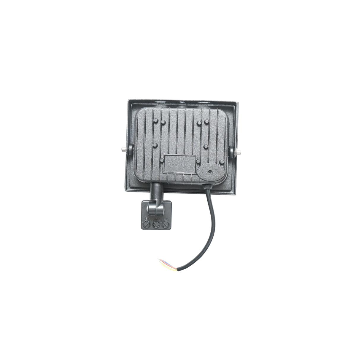 Proiettore LED 30W, 6500K, IP65, con sensore di movimento, 2400lm, 120°, 20.000H, Nero - immagine 3