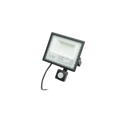 Proiettore LED 30W, 6500K, IP65, con sensore di movimento, 2400lm, 120°, 20.000H, Nero - immagine 4