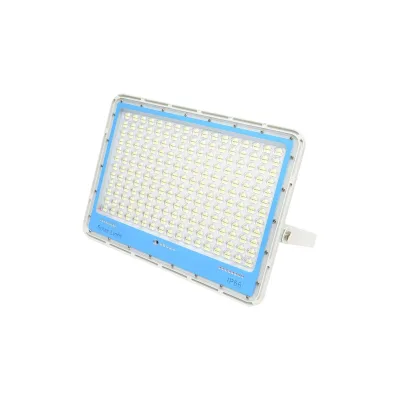 Proiettore LED 400W, 6500K con pannello solare 28W, telecomando e batteria 40Ah - immagine 5