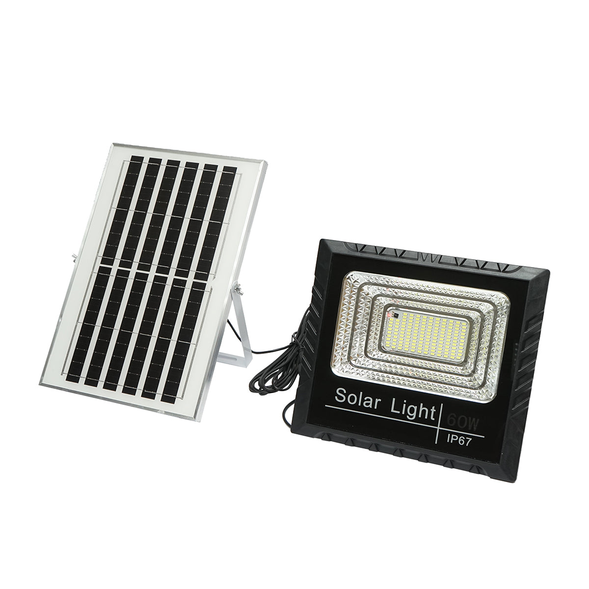 Proiettore led 60W con pannello solare 10W, batteria 1200mAh e telecomando IP67 - immagine 5