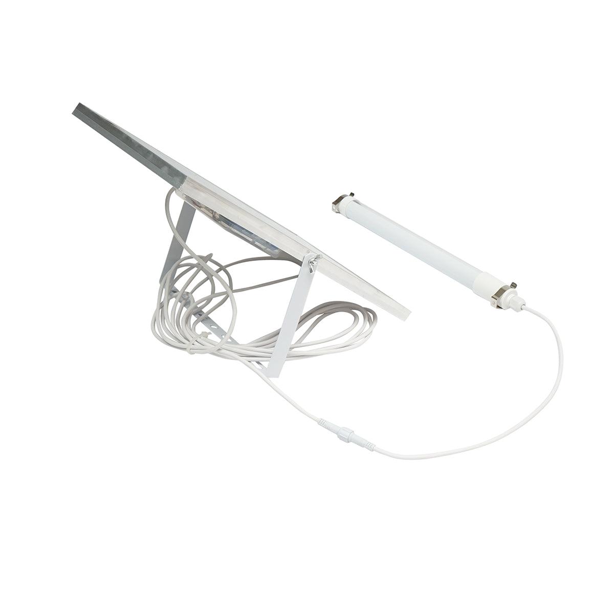 Proiettore led 80W con pannello solare 10W, batteria 6000 mAh e cavo 5m IP65 - immagine 4