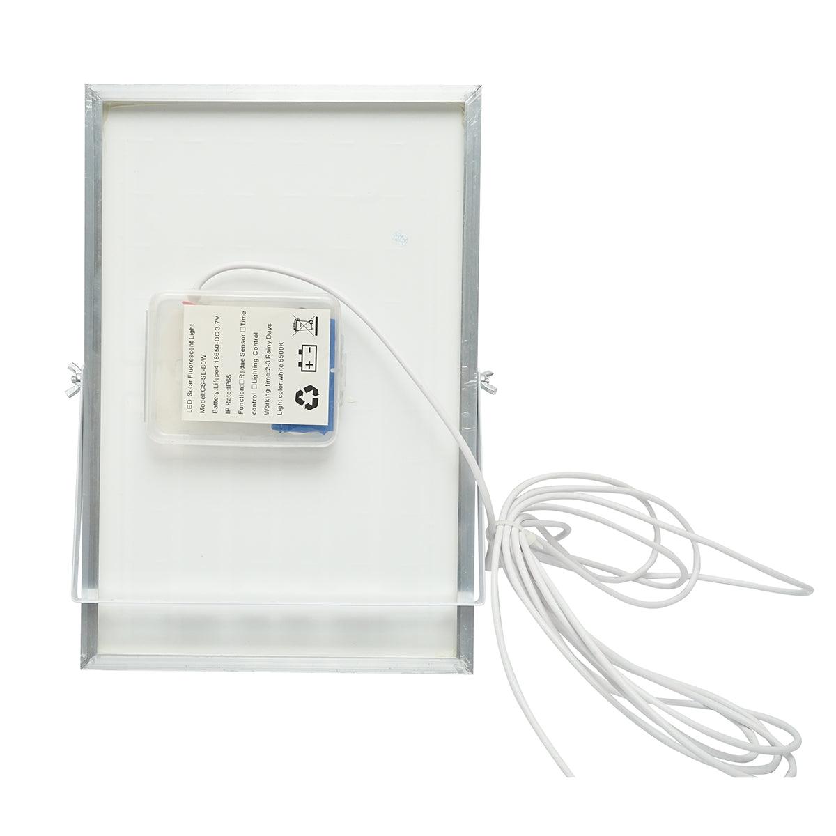 Proiettore led 80W con pannello solare 10W, batteria 6000 mAh e cavo 5m IP65 - immagine 5
