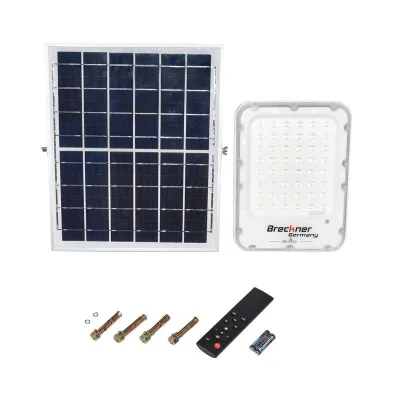 Proiettore LED da 100W con pannello solare policristallino da 12W, telecomando e batteria inclusa - immagine 5