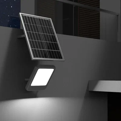 Proiettore LED da 150W con pannello solare monocristallino da 25W, telecomando e batteria inclusa - immagine 3