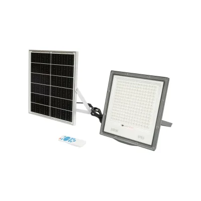 Proiettore led da 200w con pannello solare da 20W, batteria e telecomando - immagine 2