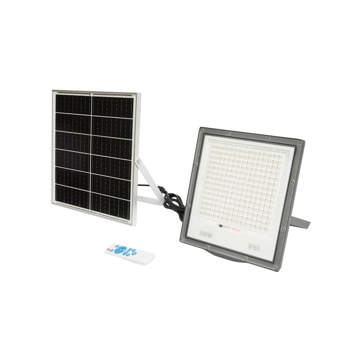 Proiettore led da 200w con pannello solare da 20W, batteria e telecomando - immagine 2
