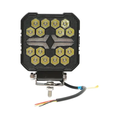 Proiettore LED quadrato con DRL 9-36V, 22W bianco-giallo, corpo in alluminio 107x107x33mm IP68 Breckner Germany