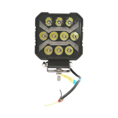 Proiettore LED quadrato con DRL 9-80V, 17W bianco-giallo, corpo in alluminio 107x107x33mm IP67 Breckner Germany