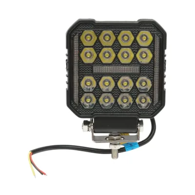 Proiettore LED quadrato con DRL 9-80V, 48W bianco-giallo, corpo in alluminio 103x103x33mm IP67 Breckner Germany