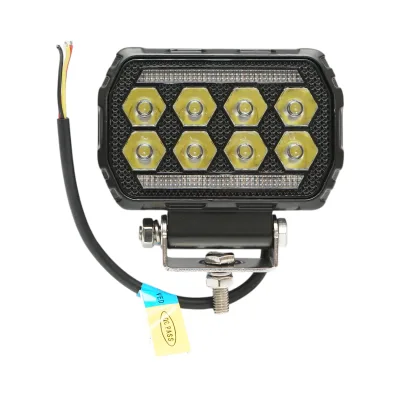Proiettore LED rettangolare con DRL 9-36V, 28W bianco-giallo, corpo in alluminio 112x75x45mm IP68 Breckner Germany