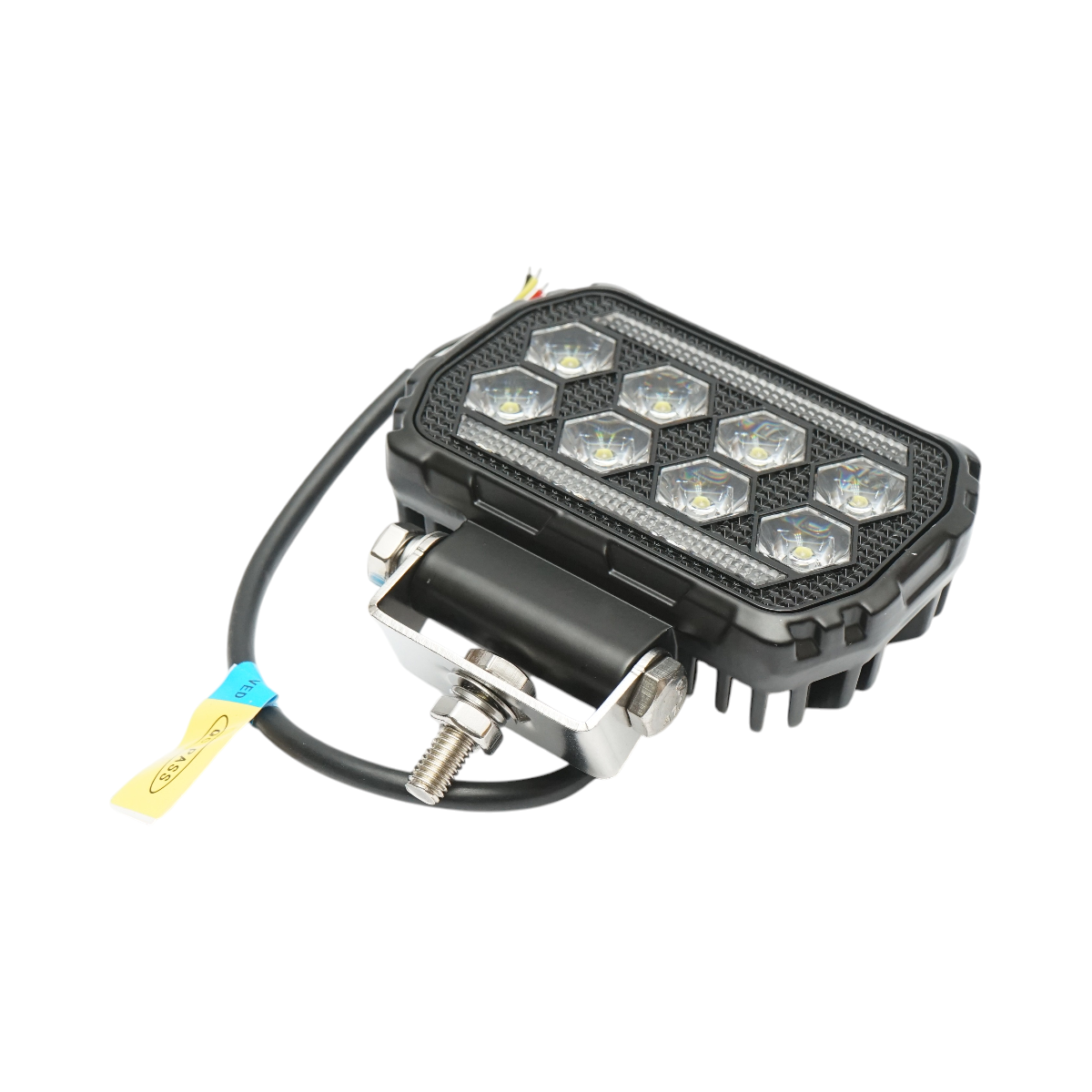 Proiettore LED rettangolare con DRL 9-36V, 28W bianco-giallo, corpo in alluminio 112x75x45mm IP68 Breckner Germany - immagine 4