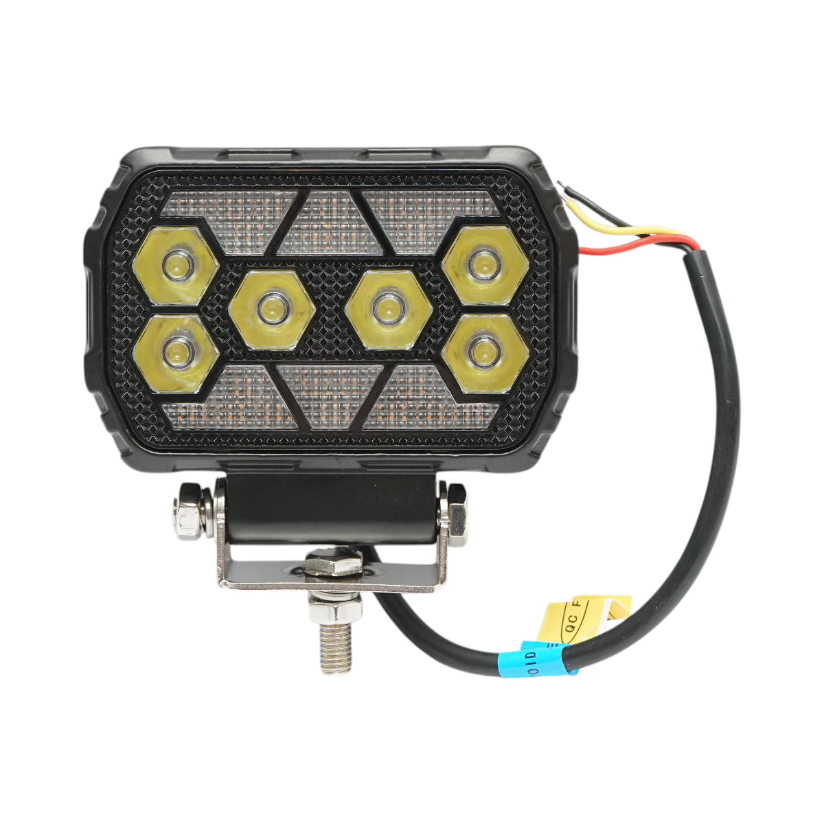 Proiettore LED rettangolare con DRL 9-36V, 28W bianco-giallo, corpo in alluminio 112x75x45mm IP68 Breckner Germany
