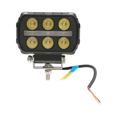 Proiettore LED rettangolare con DRL 9-36V, 28W bianco-giallo, corpo in alluminio 112x75x45mm IP68 Breckner Germany