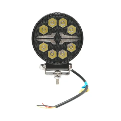 Proiettore LED rotondo con DRL 9-36V, 20W bianco-giallo, corpo in alluminio 108x108x40mm IP68 Breckner Germany