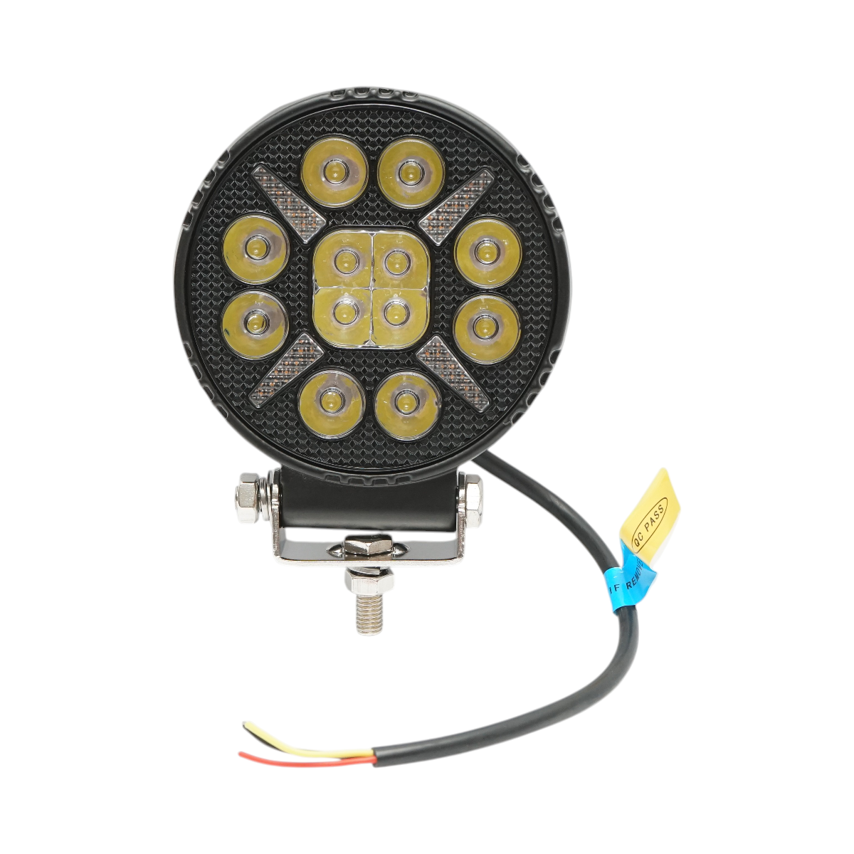 Proiettore LED rotondo con DRL 9-36V, 22W bianco-giallo, corpo in alluminio 108x108x38mm IP68 Breckner Germany