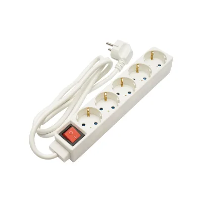 Prolunga con 5 prese schuko 1,5m, 16A, 250 e interruttore - immagine 2