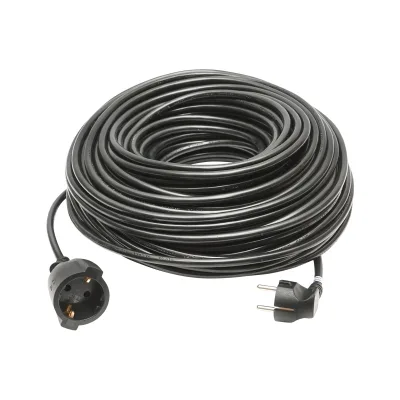Prolunga da giardino 50m con presa Schuko e spina 3x1,5mm nera 16A, 220V-250V Breckner Germany
