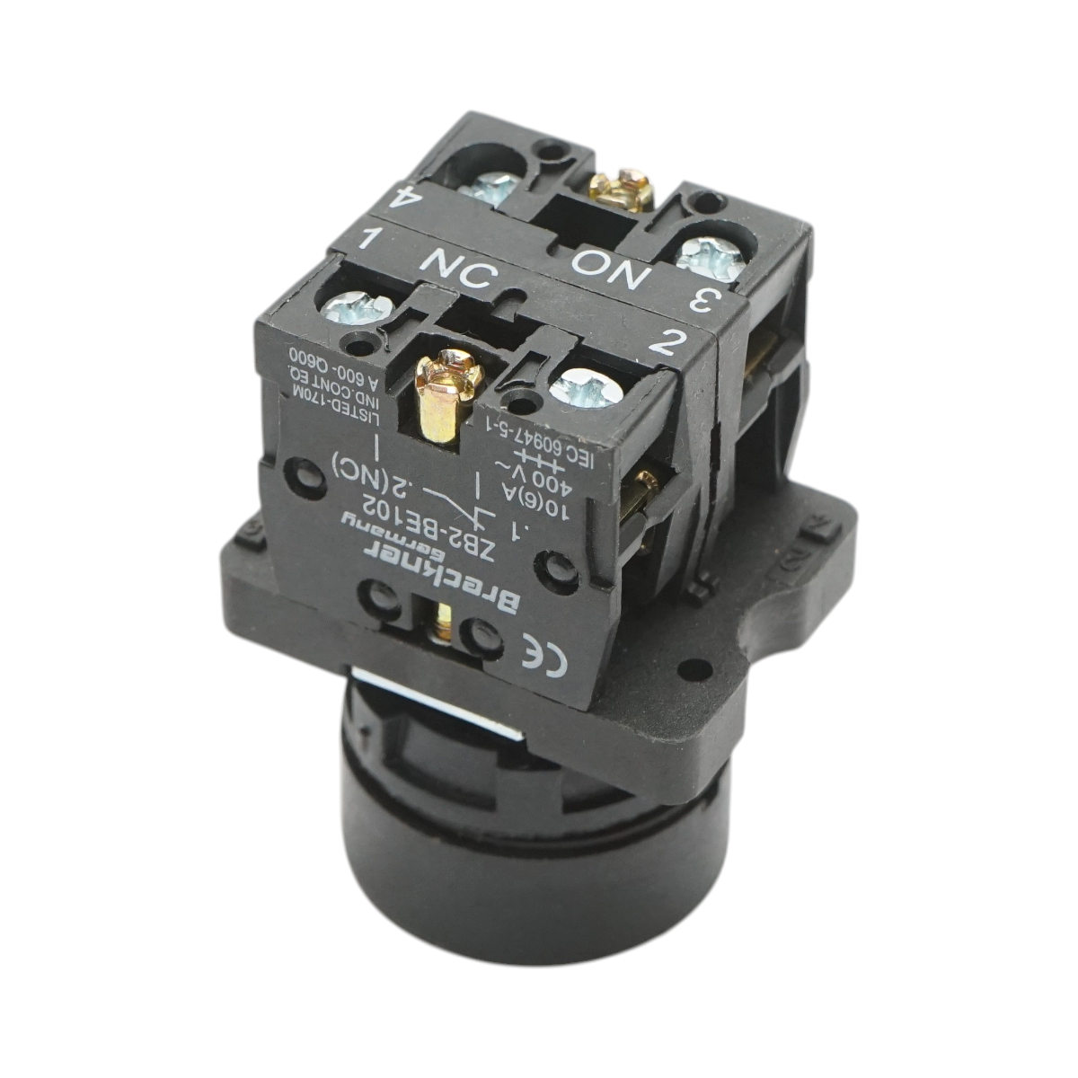 Pulsante bianco con ritorno 1NO+1NC, 400V/10A, LAY5 Breckner Germany - immagine 4