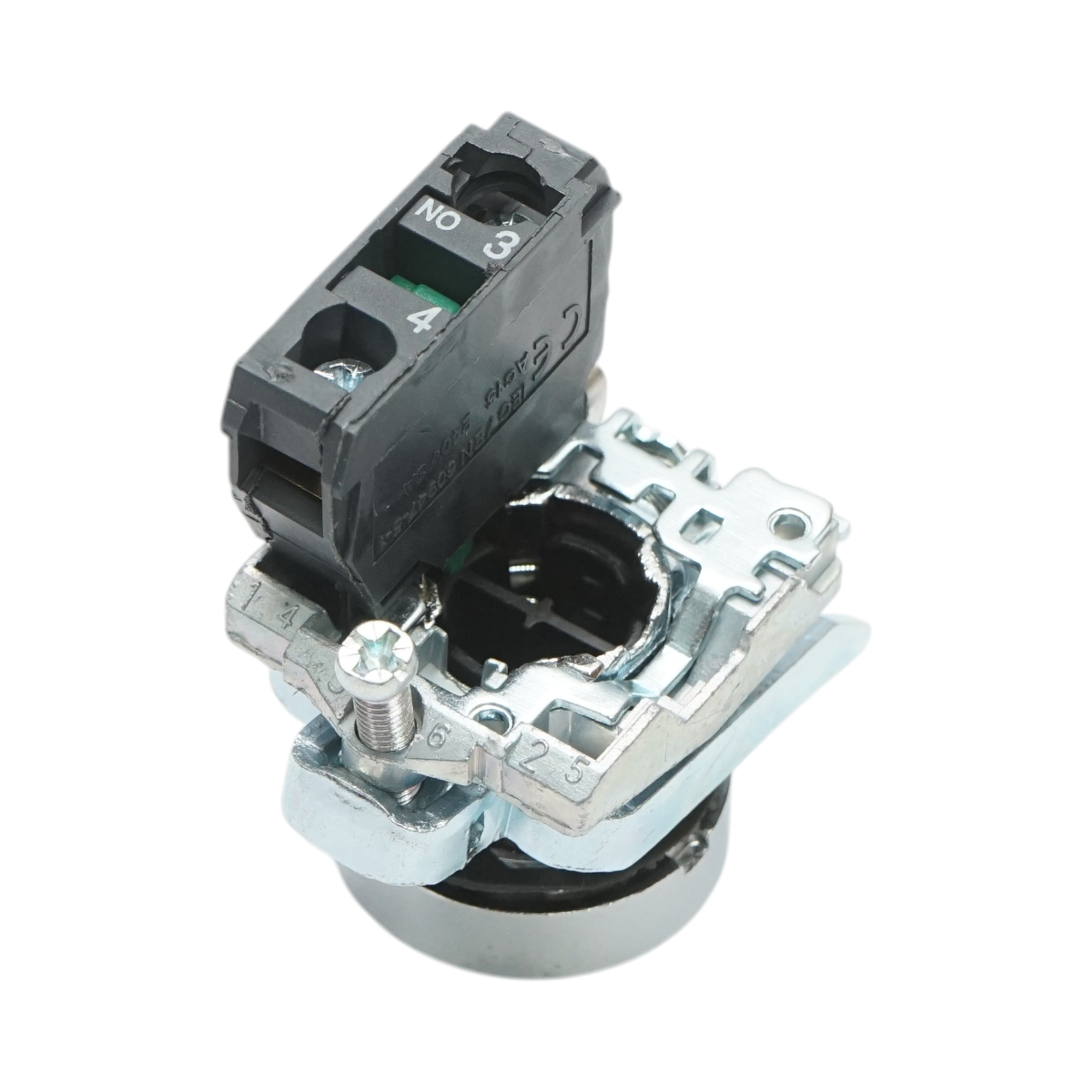 Pulsante bianco con ritorno e marcatura a freccia 1NO, 10A, TB4 Breckner Germany - immagine 3