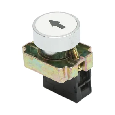 Pulsante bianco con ritorno e marcatura a freccia 1NO, 400V/10A, LAY5 Breckner Germany - immagine 3