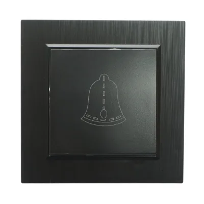 Pulsante campanello da incasso nero 220V, 10AX, ABS 80x80mm - immagine 2