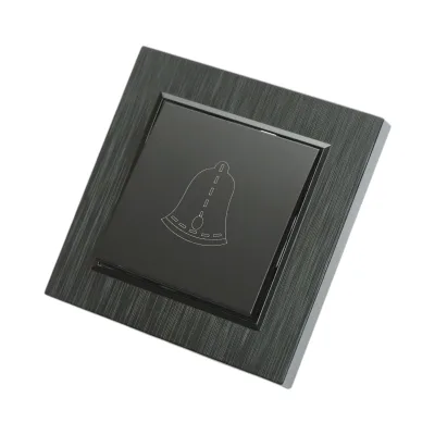 Pulsante campanello da incasso nero 220V, 10AX, ABS 80x80mm