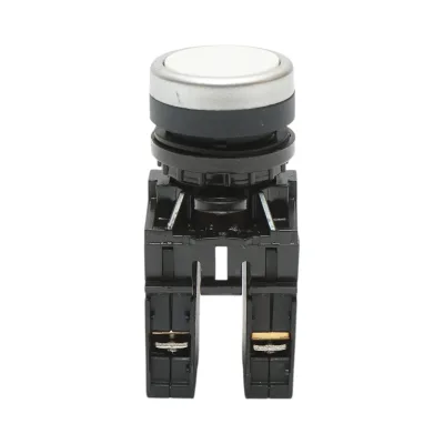 Pulsante con ritorno 1NO+1NC bianco, 10A/600V AC, 1A/250V DC LA42 Breckner Germany - immagine 2