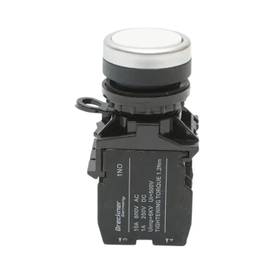 Pulsante con ritorno 1NO+1NC bianco, 10A/600V AC, 1A/250V DC LA42 Breckner Germany