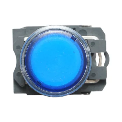 Pulsante con ritorno e segnalazione LED blu 1NO+1NC, 220V/10A, TB5 Breckner Germany - immagine 3