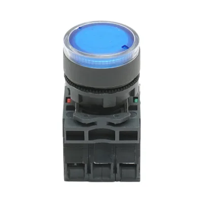 Pulsante con ritorno e segnalazione LED blu 1NO+1NC, 220V/10A, TB5 Breckner Germany - immagine 2