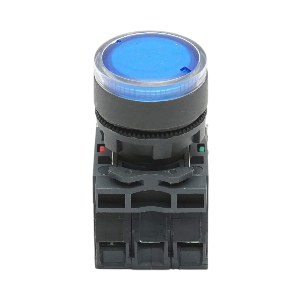 Pulsante con ritorno e segnalazione LED blu 1NO+1NC, 220V/10A, TB5 Breckner Germany - immagine 2