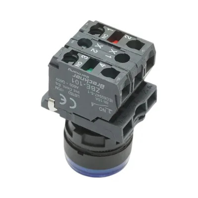 Pulsante con ritorno e segnalazione LED blu 1NO+1NC, 24V/10A TB5 Breckner Germany - immagine 4