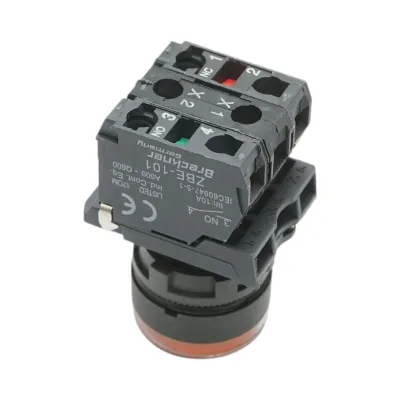 Pulsante con ritorno e segnalazione LED giallo 1NO+1NC, 220V/10A, TB5 Breckner Germany - immagine 4