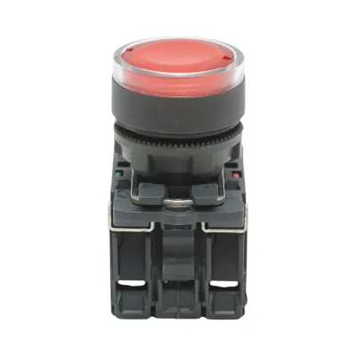 Pulsante con ritorno e segnalazione LED rosso 1NO+1NC, 220V/10A, TB5 Breckner Germany - immagine 2