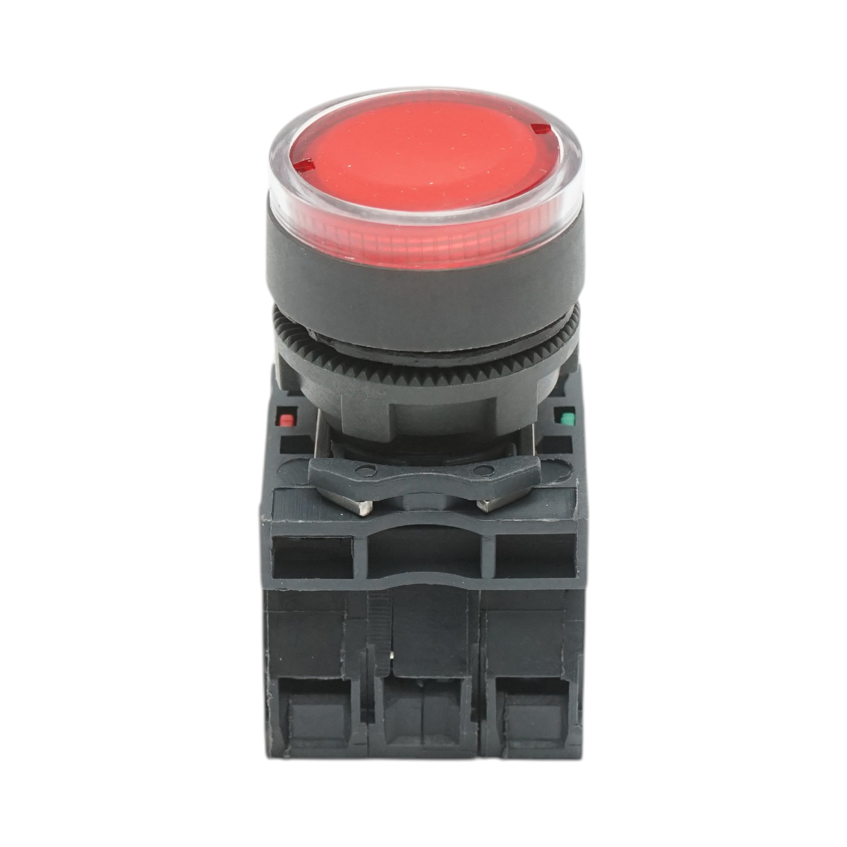 Pulsante con ritorno e segnalazione LED rosso 1NO+1NC, 24V/10A TB5 Breckner Germany - immagine 2