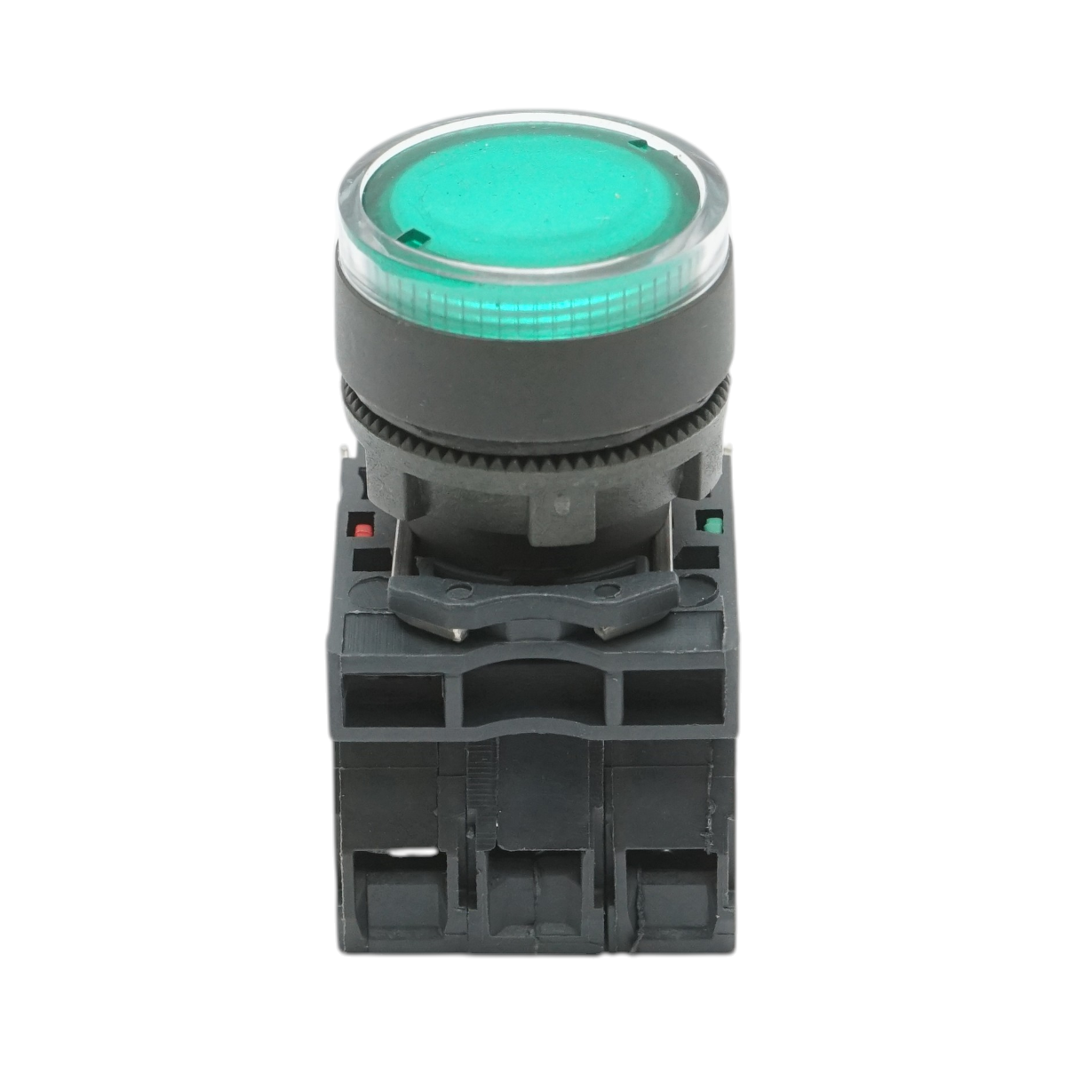 Pulsante con ritorno e segnalazione LED verde 1NO+1NC, 220V/10A, TB5 Breckner Germany - immagine 2