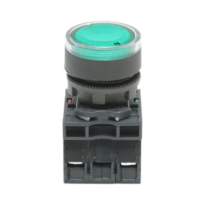 Pulsante con ritorno e segnalazione LED verde 1NO+1NC, 24V/10A, TB5 Breckner Germany - immagine 2
