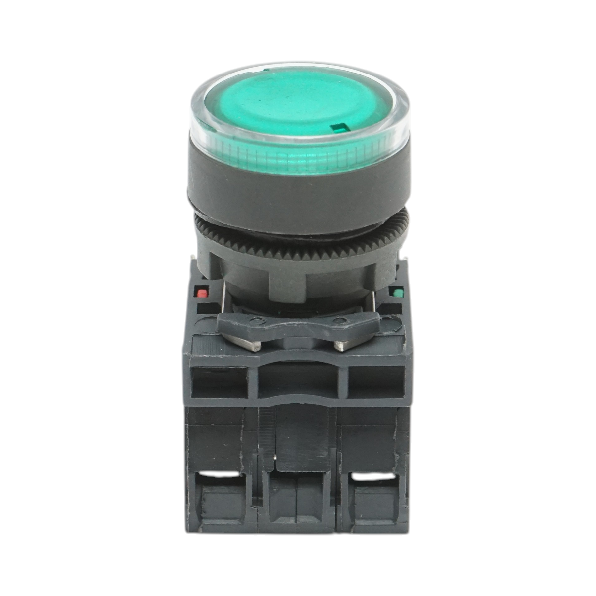 Pulsante con ritorno e segnalazione LED verde 1NO+1NC, 24V/10A, TB5 Breckner Germany - immagine 2