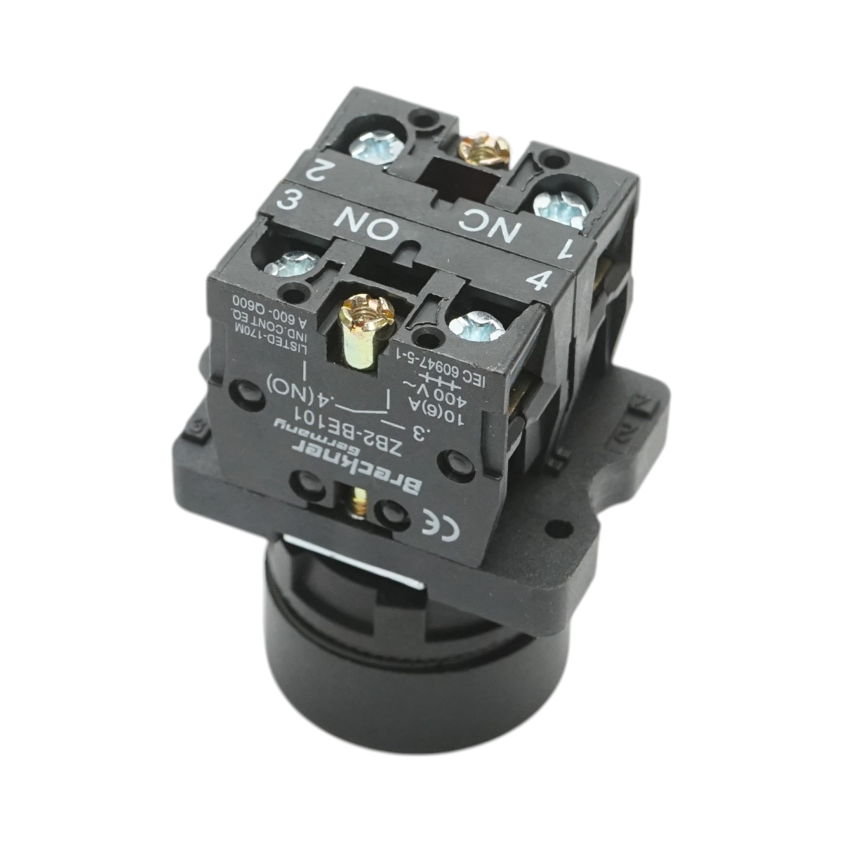 Pulsante con ritorno, nero, 1NO+1NC, 400V/10A LAY5 Breckner Germany - immagine 4