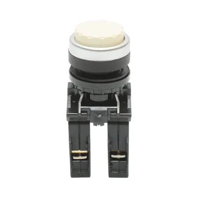 Pulsante convesso con ritorno 1NO+1NC bianco, 10A/600V AC, 1A/250V DC LA42 Breckner Germany - immagine 2