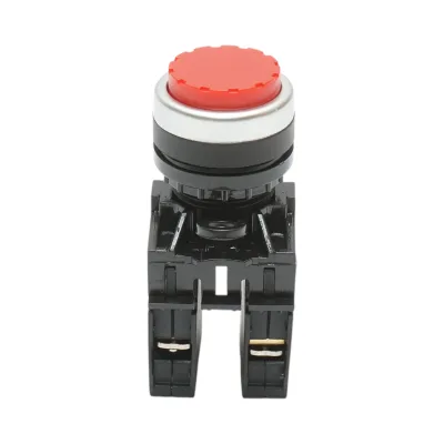 Pulsante convesso con ritorno 1NO+1NC rosso, 10A/600V AC, 1A/250V DC LA42 Breckner Germany - immagine 2