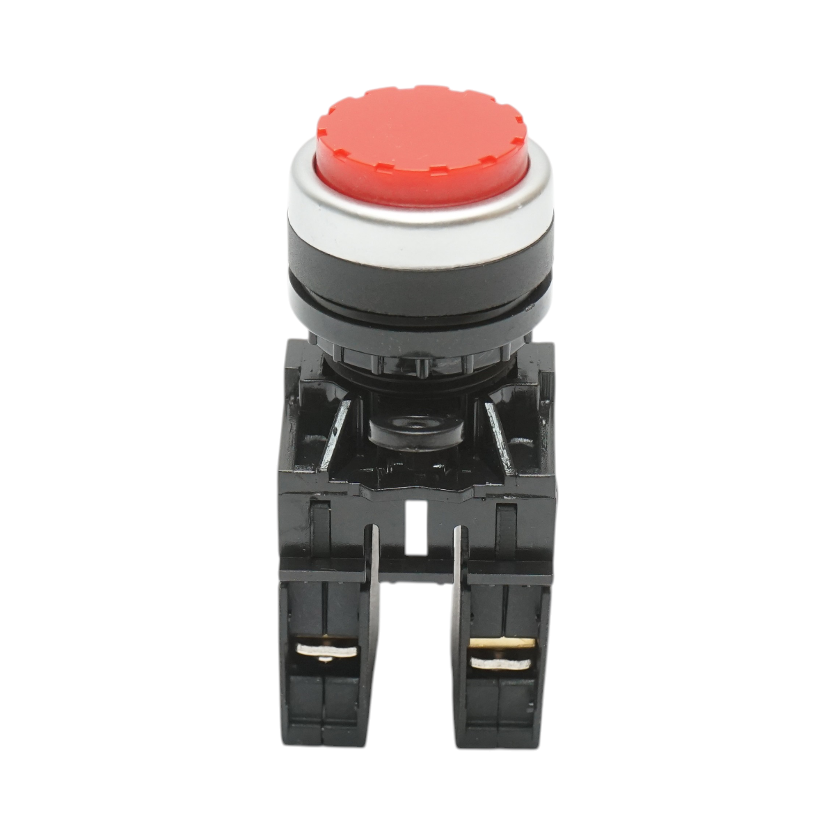 Pulsante convesso con ritorno 1NO+1NC rosso, 10A/600V AC, 1A/250V DC LA42 Breckner Germany - immagine 2